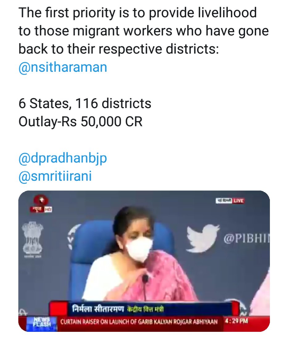 To: All concerned ministriesSub.: Helping hand to  #MiddleClass,  #SMEs,  #SmallScaleIndustries,  #SmallBusinesses Hon'l  @nsitharamanoffc,1st priority to  #MigrantWorkersis fine.Many others, on the verge of  #bankruptcy, are waiting for Nth priority Cc:  @PMOIndia  @CimGOI