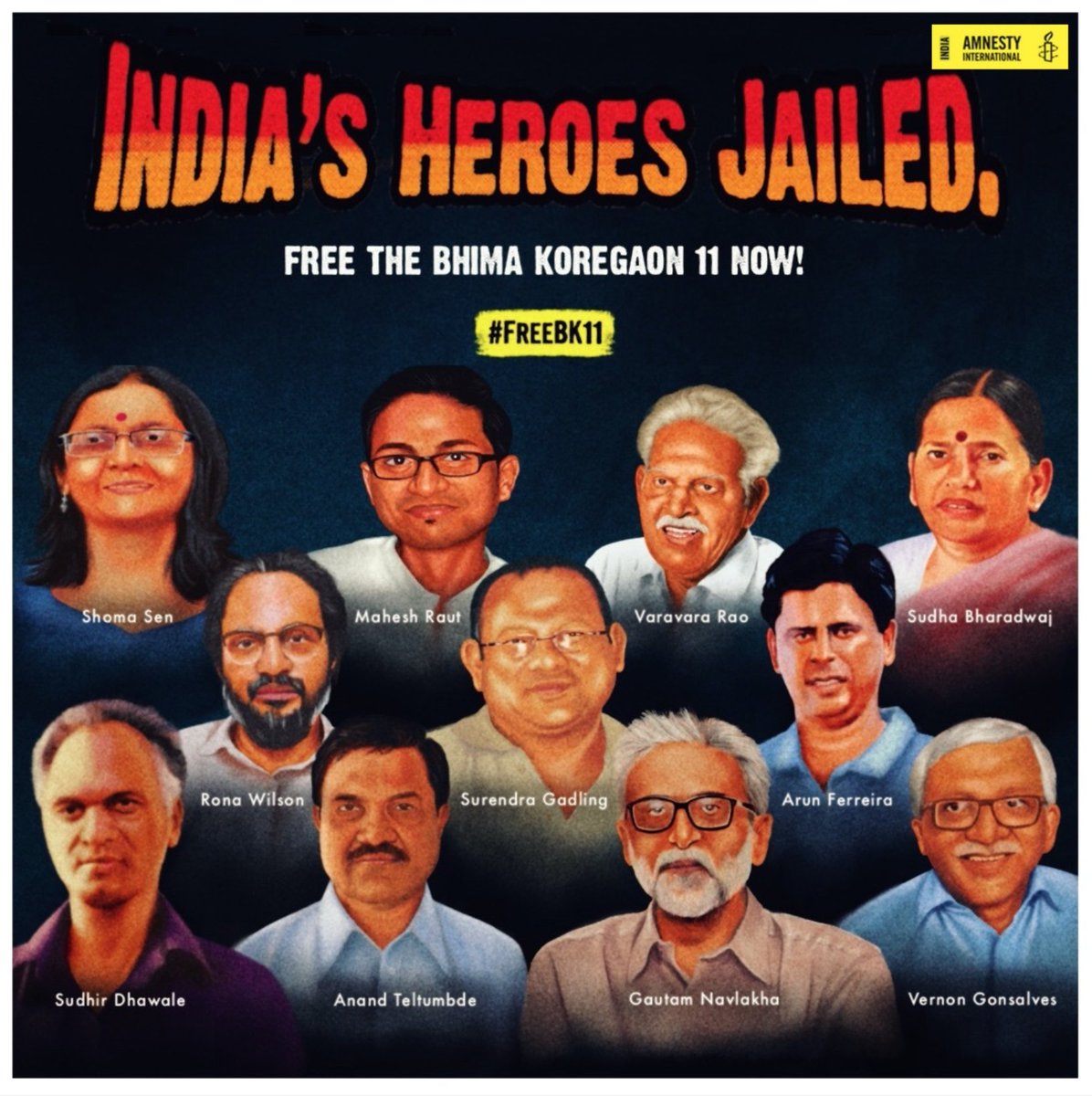 We thank  @SarimNaved for curating today's thread. Please give feedback and don't forget to stand in solidarity with India's heroes. Ask for  #ReleaseofAllPoliticalPrisoners &  #RepealUAPA. Image source  @AIIndia