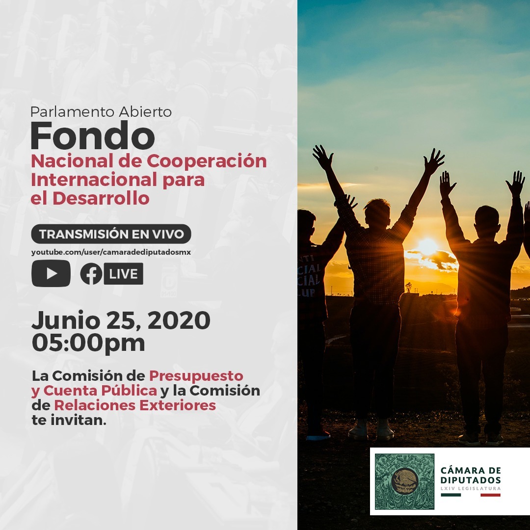 Mx_Diputados's tweet photo. 📌 No te pierdas el #ParlamentoAbierto Fondo Nacional de Cooperación Internacional para el Desarrollo, convocado por las Comisiones de Presupuesto y Cuenta Pública y de Relaciones Exteriores.
🗓️ HOY
🕔 17:00 horas
💻📱 A través de nuestras redes sociales https://t.co/1vQIWk0OrH