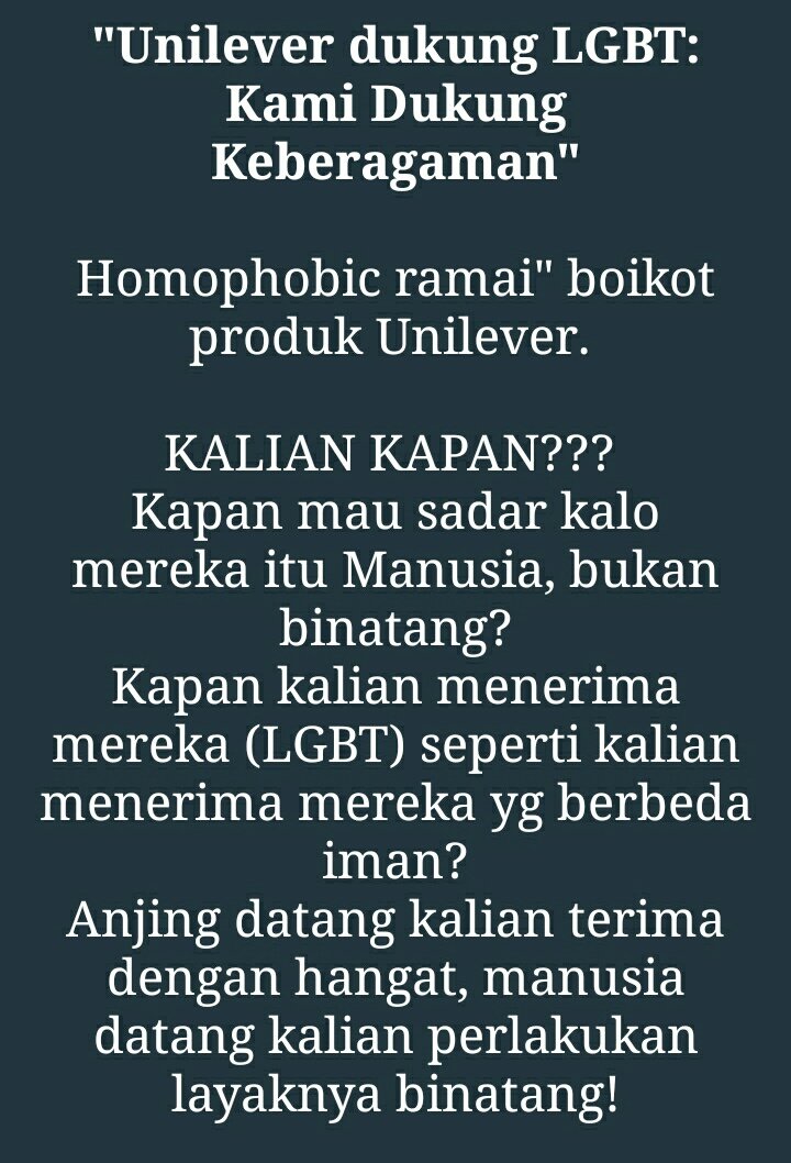 Niel_simatupang's tweet photo. Edisi LGBT

Pembahasan terkait LGBT itu komperhensif banget. Belum lagi beberapa orang yg mempunyai argumen masing2 berdasarkan pandangan agama, sosial maupun personal.

__________ https://t.co/omE2I9dkeR