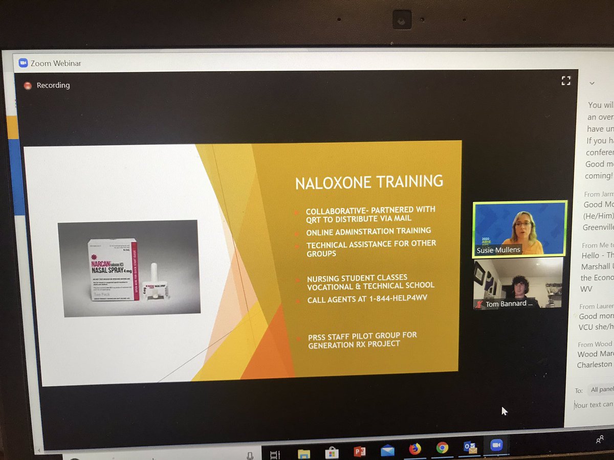 SPS_WV's tweet image. @HigherEdWV Project Coordinator Susie Mullens presents at #ARHE2020 national conference. #WVSolutions @WV_DHHR helping to lead the way on collegiate recovery. #WV