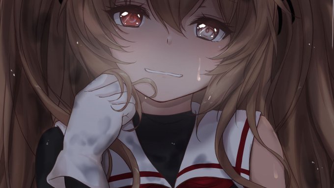 雨宿り中の村雨を描いてみました。#艦これ 