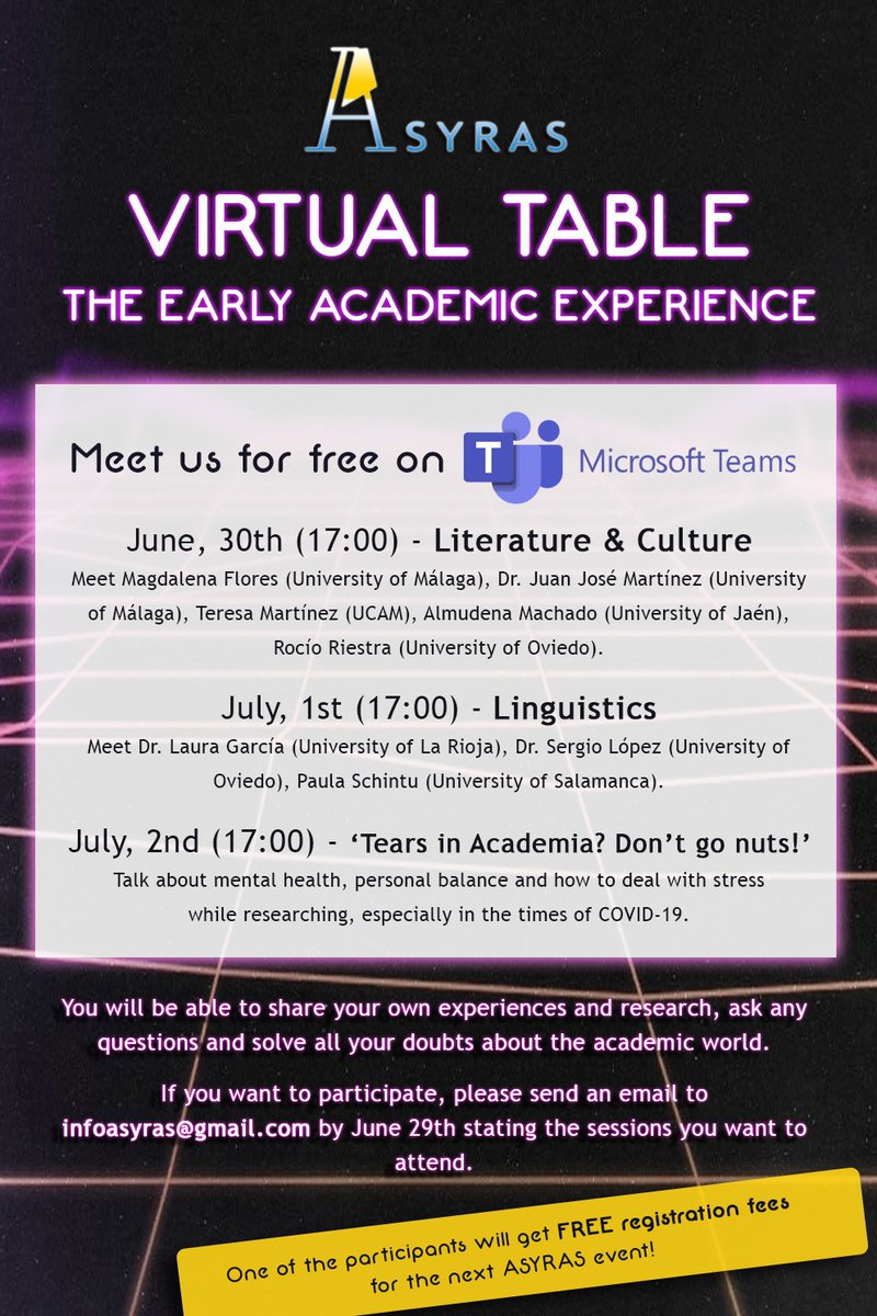 asyrasinfo's tweet photo. 📣📣Next week! 📣📣 We'll have three virtual round tables on different topics. We count on you to share your own experiences and ask anything you may want. Don't miss it! 🎉 https://t.co/vNK63IYGFd