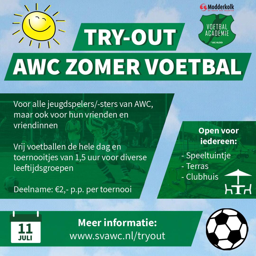 Na de persconferentie van gisteren weten we zeker dat de jeugd try-out op 11 juli definitief kan doorgaan! Kijk voor alle informatie op onze website: svawc.nl/tryout/