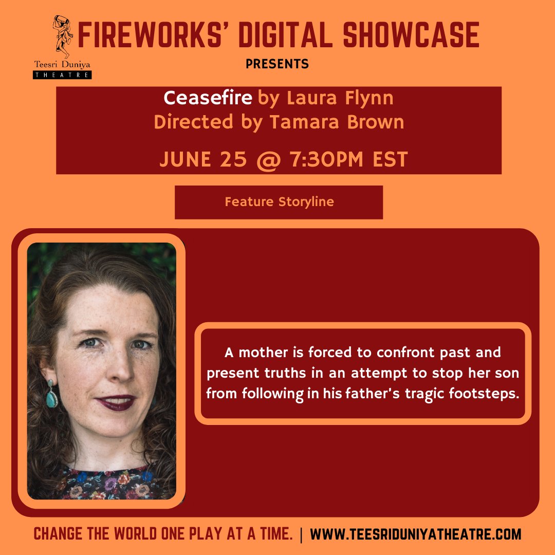 Tonight! So exciting!
The final instalment of #TeesriDuniyaTheatre 's Fireworks' Digital Showcase. #fireworks2020 #PerformanceArtTheatre #TeesriDuniyaTheatre #cdntheatre #PlayReadingSeries #culturecheznous #OnlyIntermission