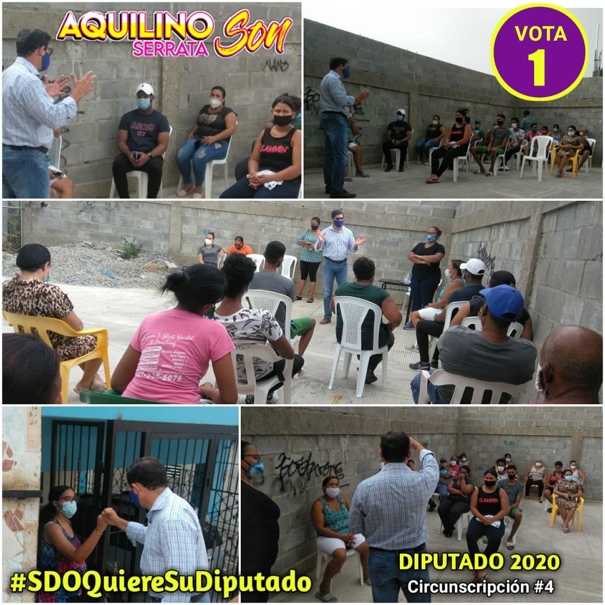 SerrataAquilino's tweet photo. Con estos encuentros y respaldo que estamos recibiendo en los barrios y sectores, vamos rumbo a una victoria contundente este próximo 5 de julio.

#JuntosPodemos
#AquilinoSerrataDiputado
#SDOQuiereSuDiputado https://t.co/I464ZIkUwS
