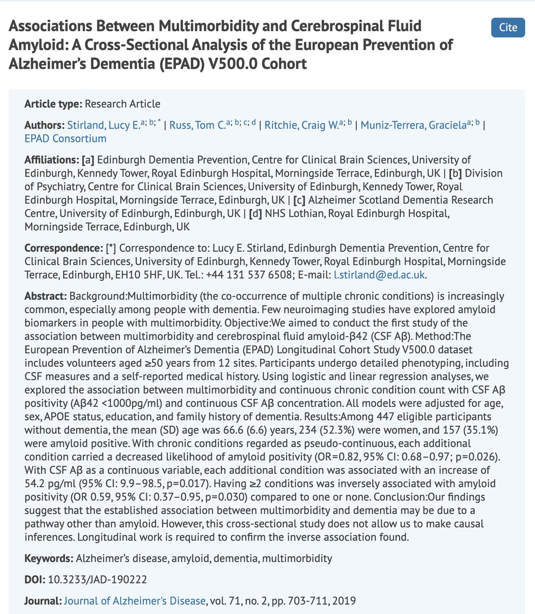 EFPTrainees's tweet photo. The #EFPT is proud to congratulate Dr. Lucy Stirland @stirlandia, the winner of the 2020 #PortoResearchAward!
Her study was the first to explore the relationship between multiple chronic conditions and cerebrospinal fluid amyloid-β in AD. Visit https://t.co/k3SOWEu2rY https://t.co/OENz4Sq4PT