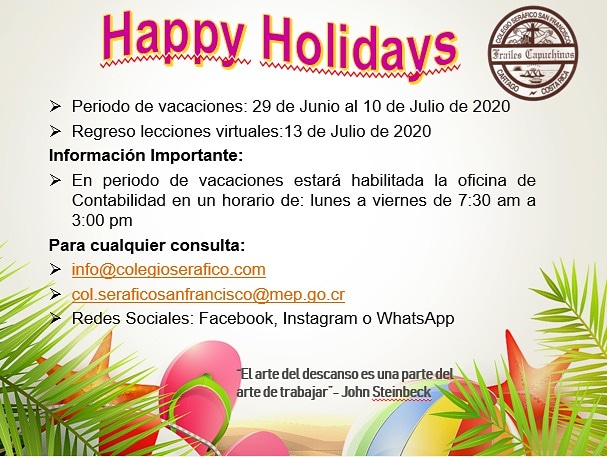 Nos vamos de vacaciones! 😛🎉