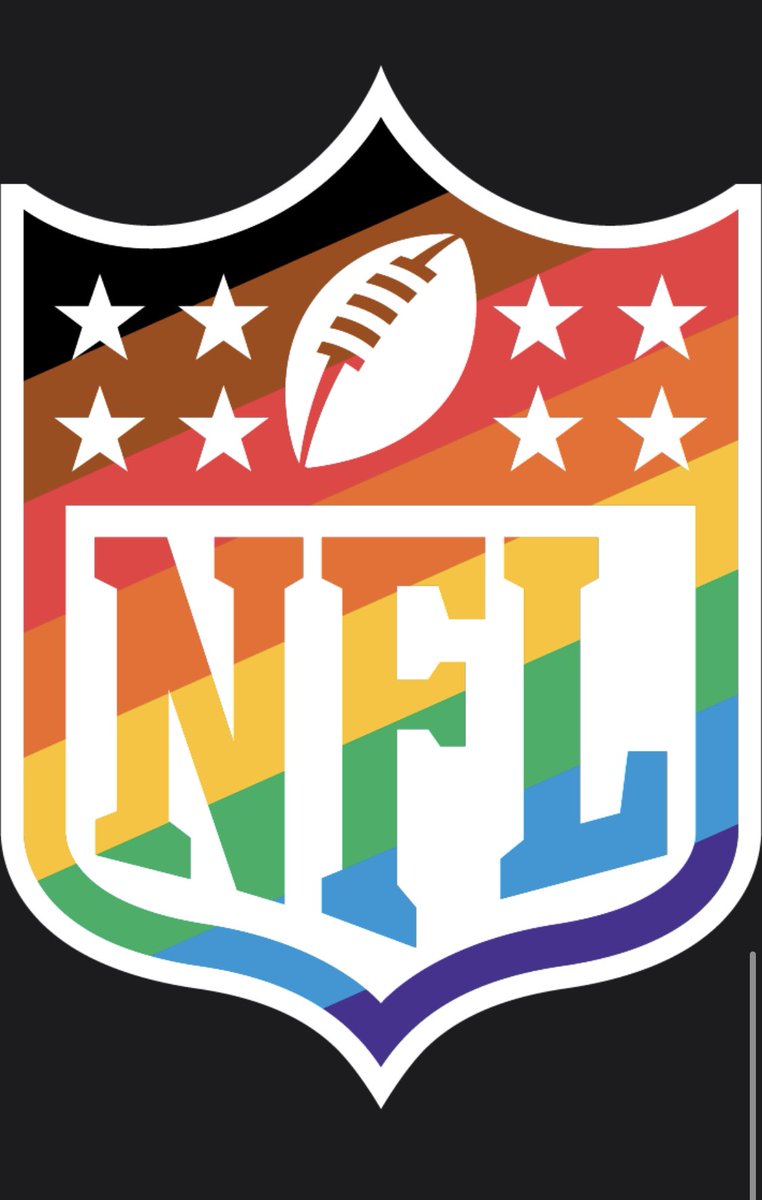 samrap10's tweet photo. This means a great deal to us.  

This @NFL shield recognizes the Black and Brown LGBTQ+ community at the top of the rainbow. #BlackLivesMatter https://t.co/Kf8PmnpbNF