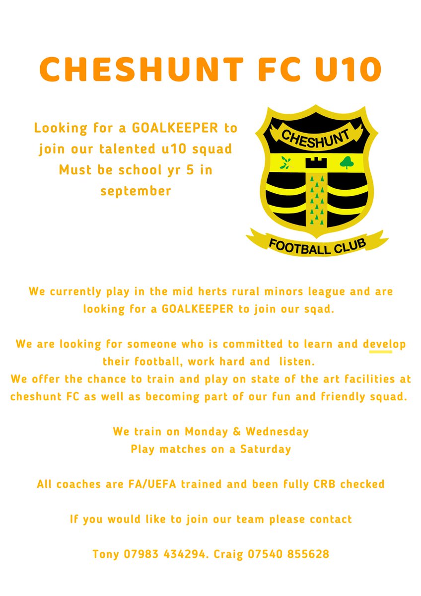 @Cheshuntu9 looking for a Goalkeeper for the new season
