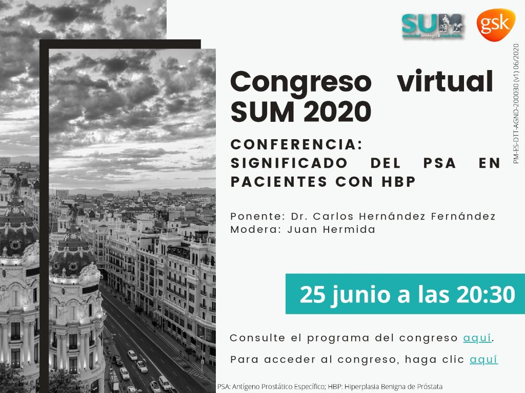 GSK_ES's tweet photo. ¿Cuál es el significado del #PSA en pacientes con #HBP? Si eres profesional sanitario, esta tarde a las 20:30h Juan Hermida y Carlos Hernández lo analizarán en el marco del congreso #SUM2020 de @uromadrid. Consulta todo el programa aquí: https://t.co/fL2UdyqERk https://t.co/yyMJKAncAF