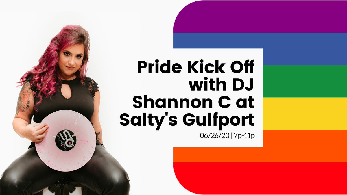 Come out with PRIDE this Friday and kick off Ur celebration with <a href="/djshannonc/">Shannon C</a> at Salty's Gulfport. We'll have all of your favorites behind the bar and I'll have Ur soundtrack from 7-11p! Plus we will continue social distancing practices both inside and outside.
See you at Salty's!