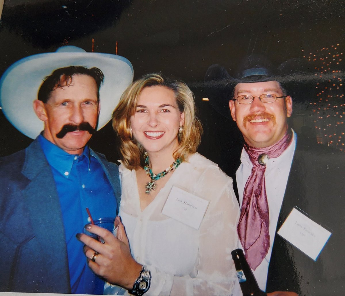 RockHillHunting's tweet photo. The ole history just keeps a comin as i help mom ready for a garage @rwhampton and his beautiful wife Lisa and I at 1 of Dean Smiths celebrity rodeos back in the EARLY 2000s Abilene if I recall.... amazing what you unearth after decades of living!!!! https://t.co/fCQLvH7xtz