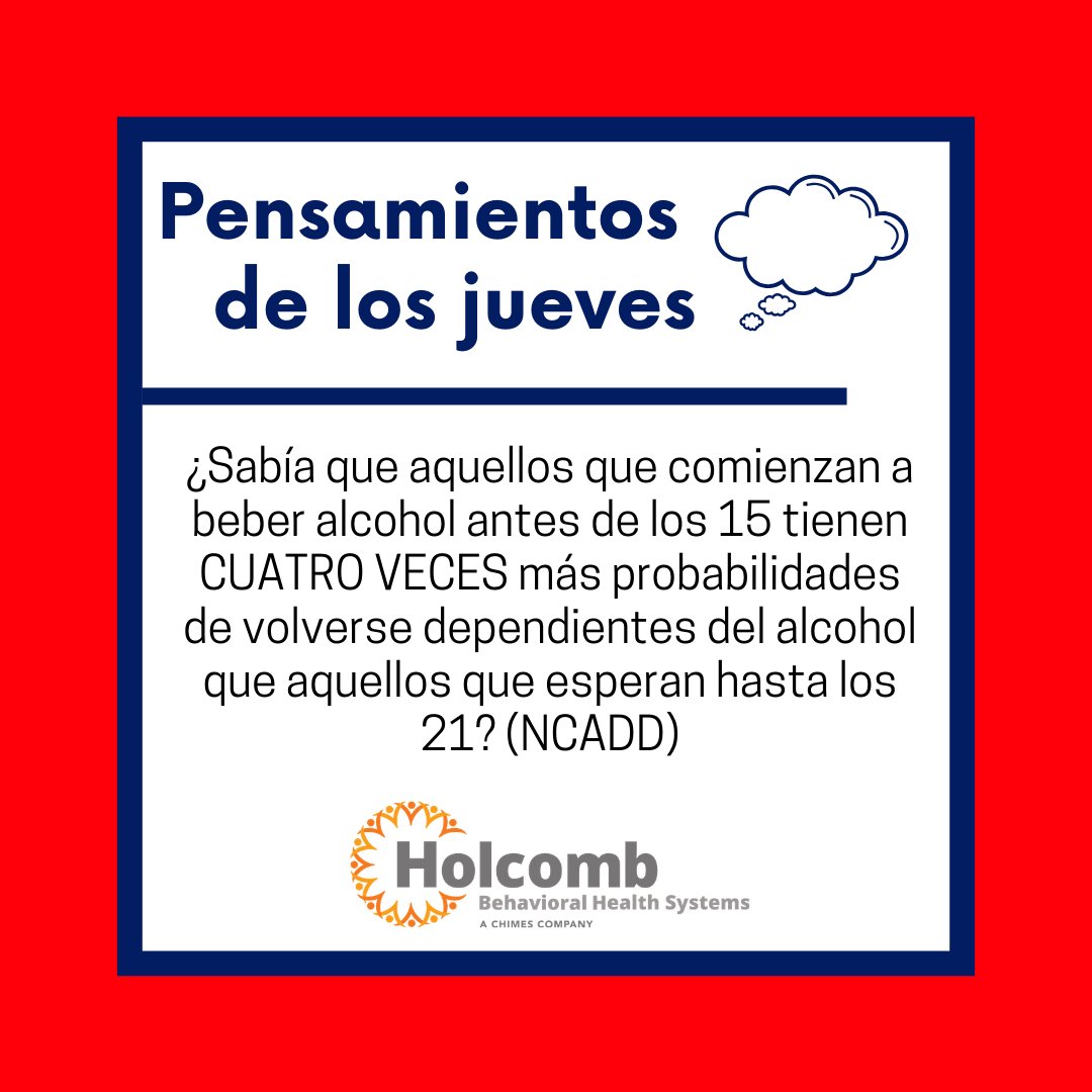 Pensamientos de los jueves: el alcohol es una de las primeras sustancias más comúnmente abusadas por los jóvenes. ¡La prevención es clave! #poderdeprevencion #prevencionfunciona