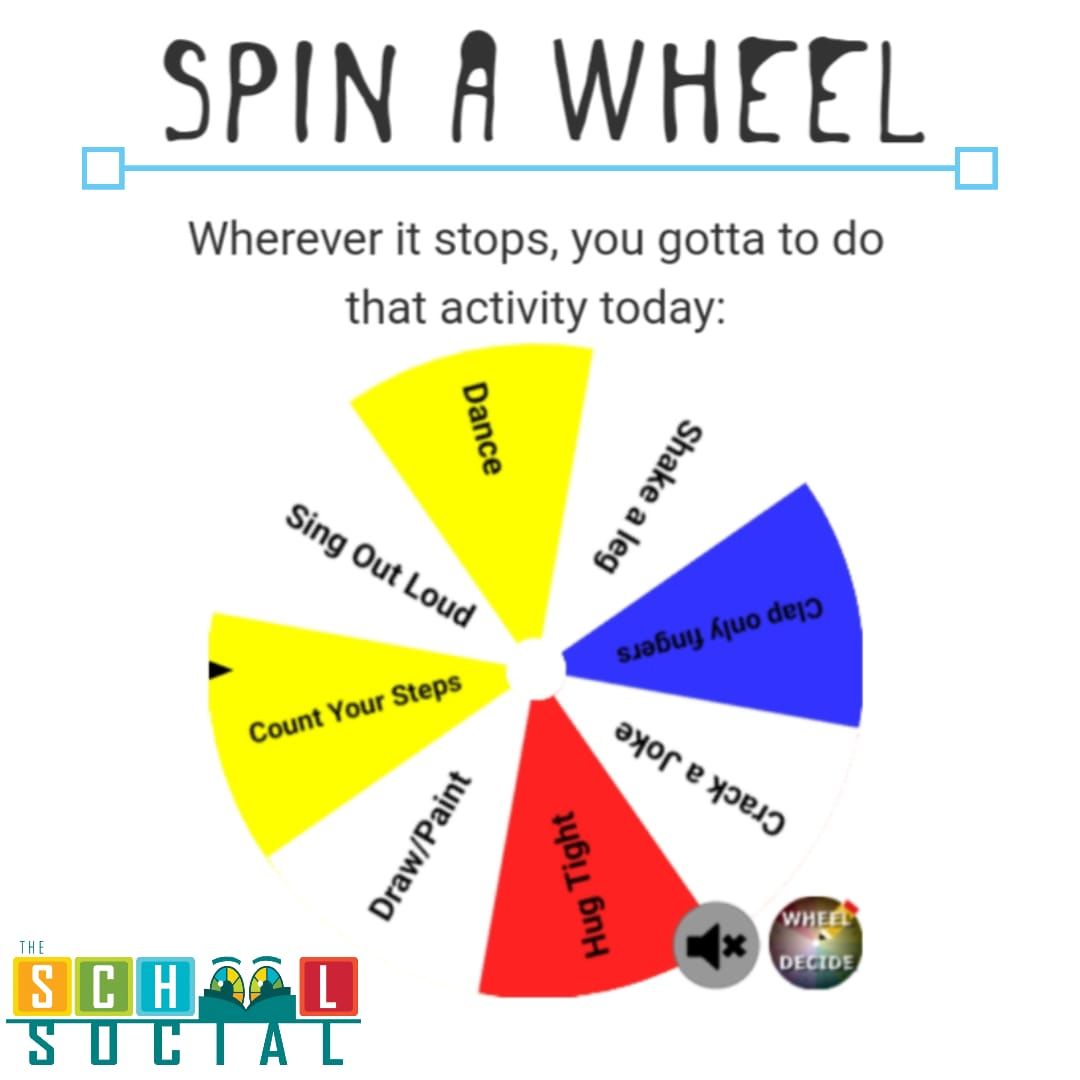 Spin A Wheel

Wherever it stops, you gotta to do that activity today 

To know more:
buff.ly/2NoK35I

#childrensbooks #toddleractivities #preschool #learningthroughplay #preschoolart  #kidscrafts   #toddlerplay #kindergarten #playathome #homeschool #everydayplayhacks