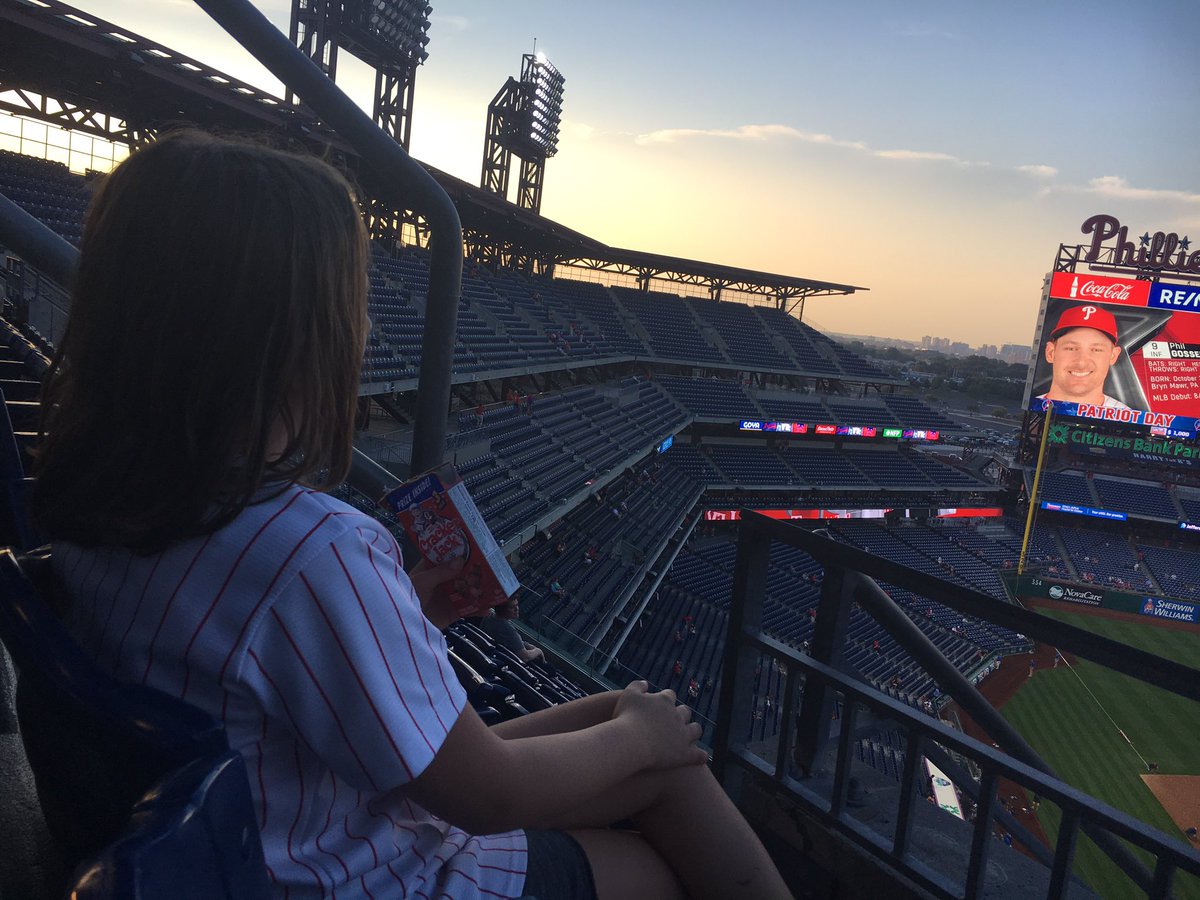 HertzlerMichael's tweet photo. Until the seats are filled again...Emma misses her place of peace, as do we all. The sights, the sounds, the game, the players, the voices...all of it. @Phillies @TMacPhils @GmurphNBCS @bendavisnbcs @CARautism @bryceharper3 #BaseballHeals #EmmaRocksAutism #AutismDoesntHoldMeBack https://t.co/x93ER15aW1