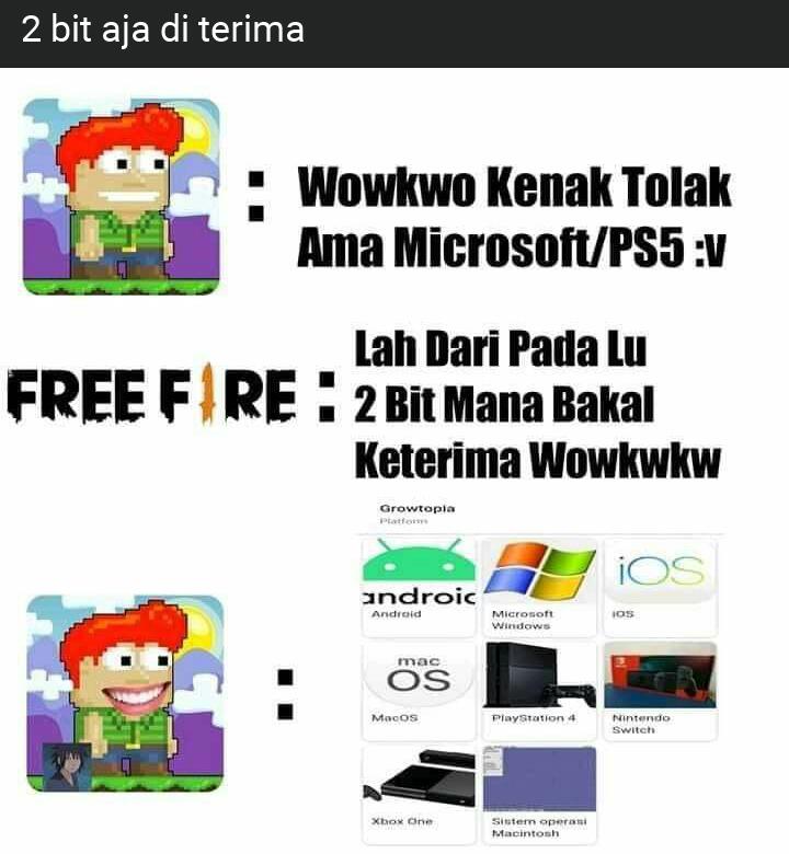 Memeillegal_'s tweet photo. 2 bit aja di terima itu loh

#malamminggu #AdaBuleNyasar #WARwanaratday2020 #FREEFIRExENOFLOVE #freefire #growtopia #game #gaming #games https://t.co/Ks2pDFD7mD
