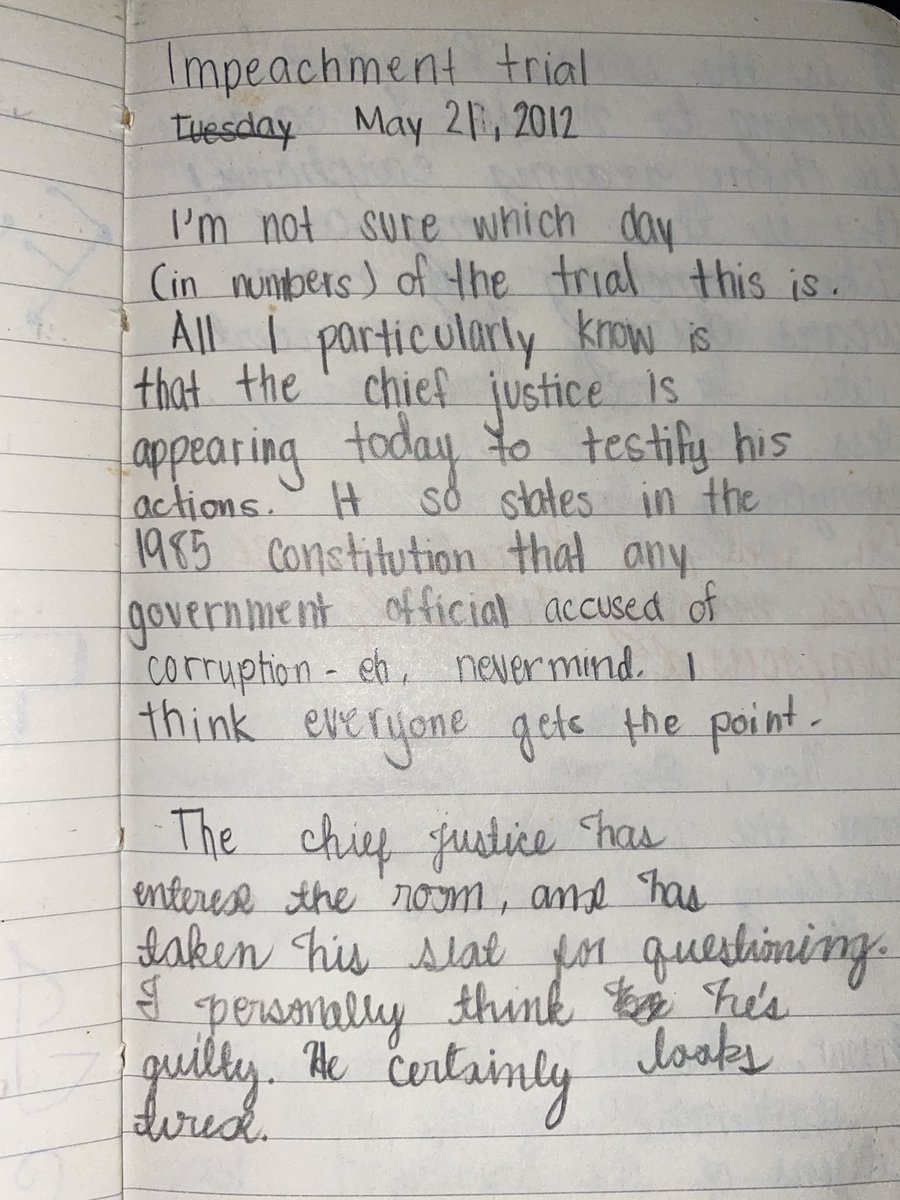 i just found eleven-year-old kakie’s notes on cj corona’s impeachment trial