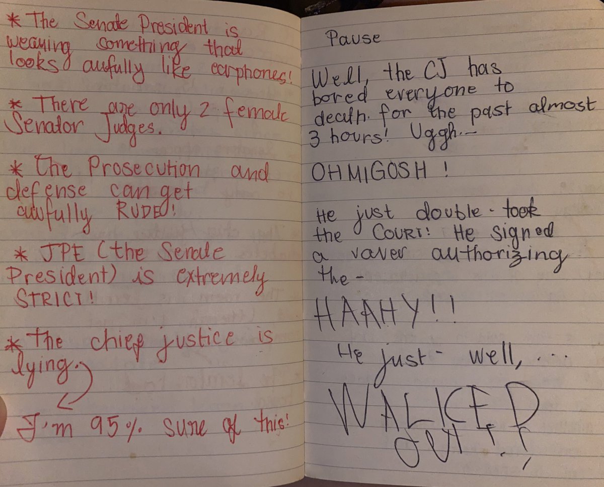 i just found eleven-year-old kakie’s notes on cj corona’s impeachment trial