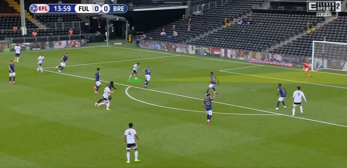 Despite Pontus Jansson’s best effort, Reed’s pass found Decordova-Reid, who took the ball in and had a clear view of goal. It wasn’t an easy chance but he’ll feel aggrieved that the crossbar denied him: