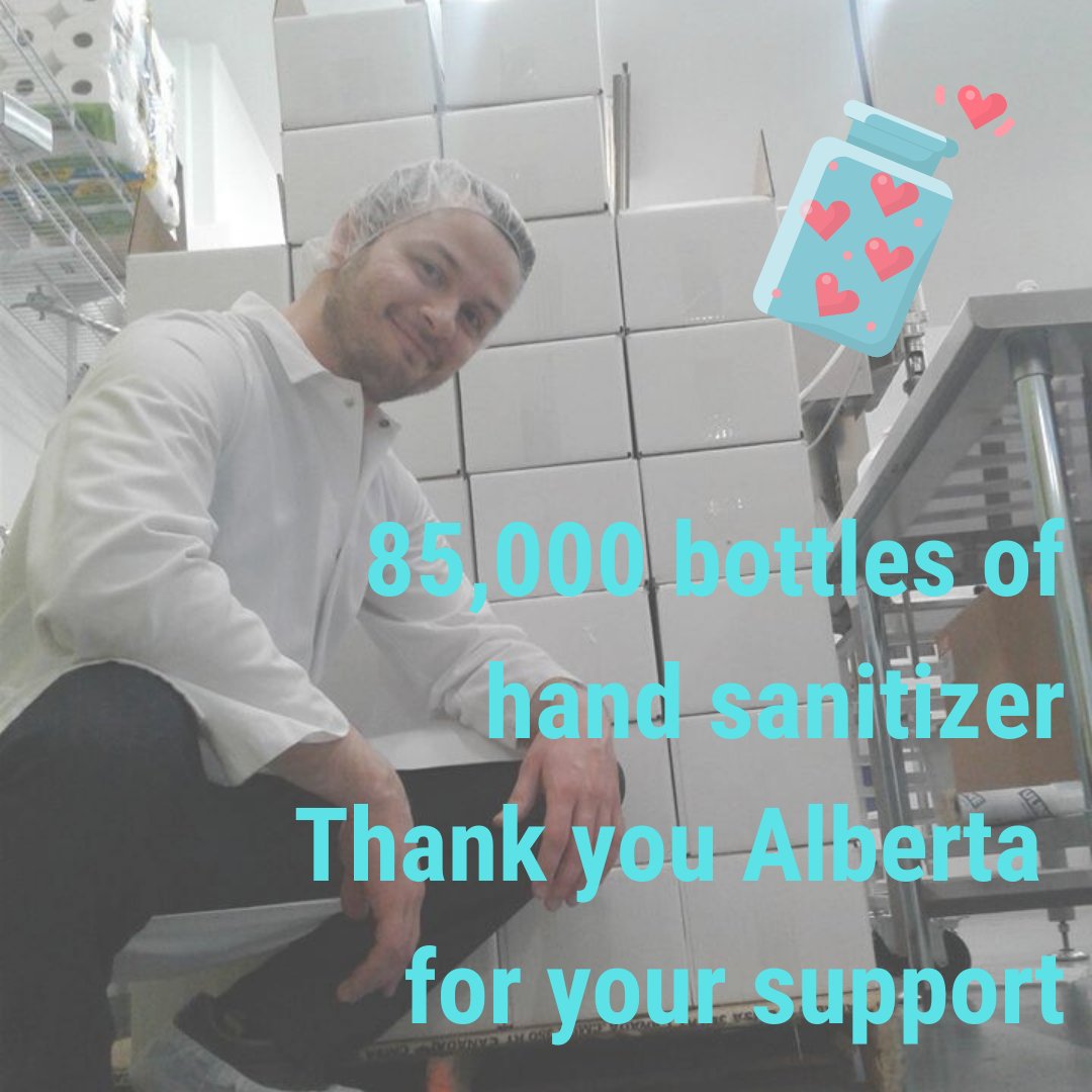 🙏Thank you Alberta 💙💙💙 In the past 3 months our distillery made 85,000 bottles of hand sanitizer, created 6 more jobs - all because of your local support ! Thank you for sticking together during this difficult time !
#supportlocal #yeg #covid #t8n #lookforlocal #sanitizer