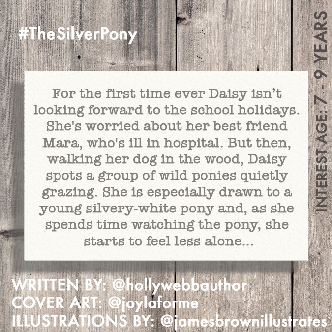 MOVING UP!  #TheSilverPony by  @HollyKateWebb, cover art by  #JoyLaForme, and internal illustrations by  #JamesBrown