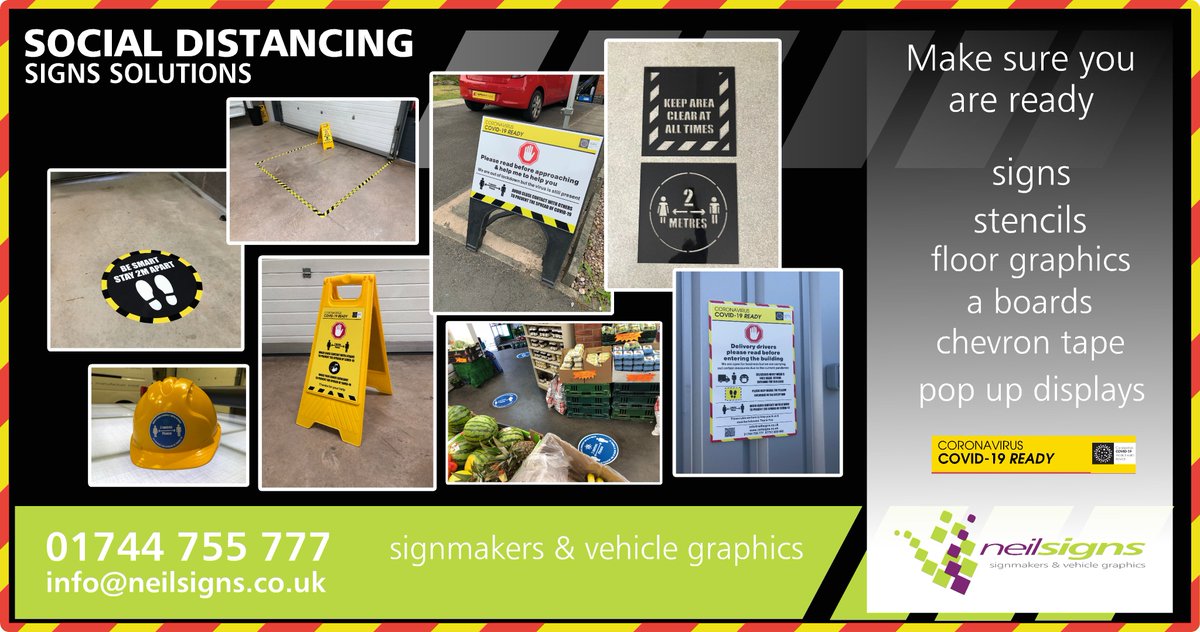 NeilSignsLtd's tweet image. Are you Covid-19 ready when you return to work?

#COVID19 #StHelens #StaySafe #Signs #Coronavirus #SocialDistancing #FloorGraphics #Popups #ABoards  #Vinyl #Popups