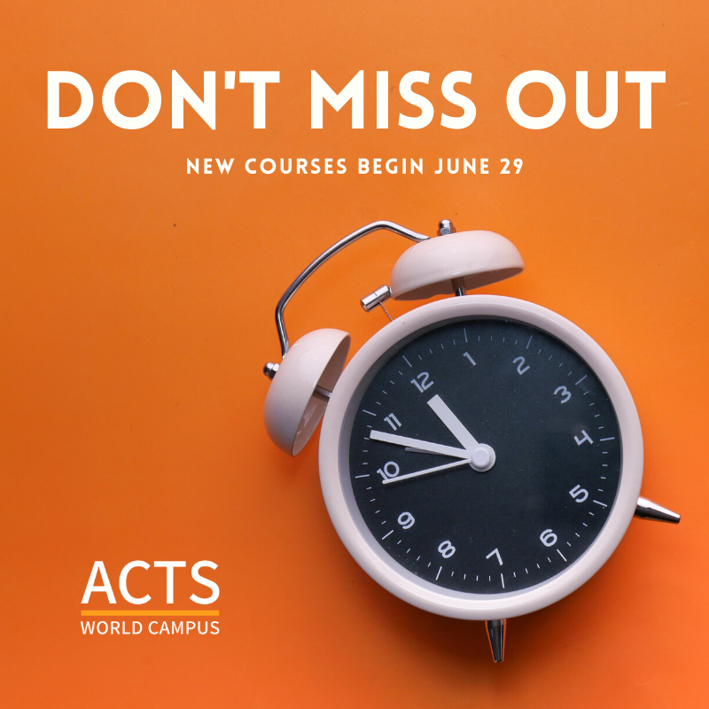 ACTSWorldCampus's tweet photo. LAST CHANCE! Our second term courses begin June 29th! Register today to delve deeper into the book of Genesis or the biblical languages Greek and Hebrew. There's never been a better time to equip yourself for impact!
•
Powered by MB Seminary 
#seminary #onlineseminary https://t.co/7wIXoz0vBY