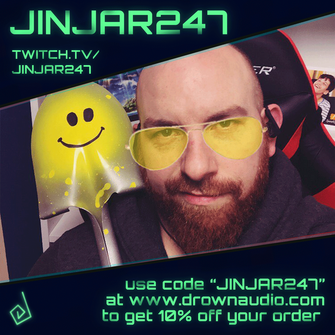 AudioDrown's tweet photo. Shoutout to our partner in the north west of england @Jinjar247, he plays a ton of different games so if you're into variety be sure to check him out! #gamechangingaudio #twistindrownout https://t.co/NVkuo3JefH