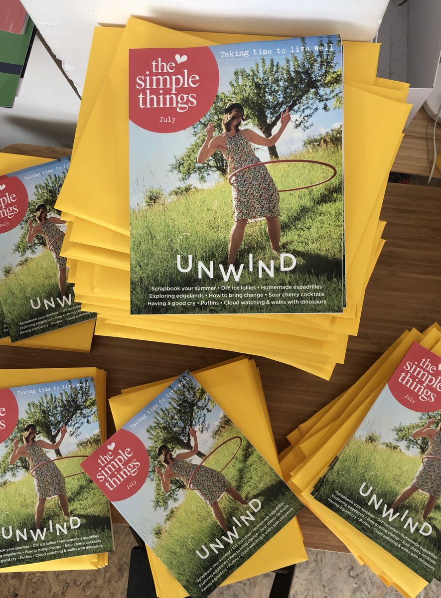 simplethingsmag's tweet photo. Ooh, look what just arrived back from the printers. Our cheerful July issue will be winging its way to all our subscribers (old and new) to help them UNWIND over the next few days. We’ve also opened pre-orders to get a copy delivered direct to your door (see the link in our bio) https://t.co/sKTUjtX2gr