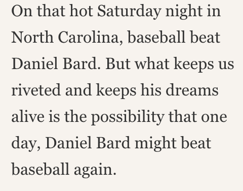 So now, he could just be on the Rockies taxi squadSince 2013 Bard has had every reason to hang it up, but he keeps giving it a go. It's borderline insanity but it's endearing and wonderful. I'm so drawn to itWhat I wrote when I saw him in '14 still appliesGodspeed, Mr. Bard