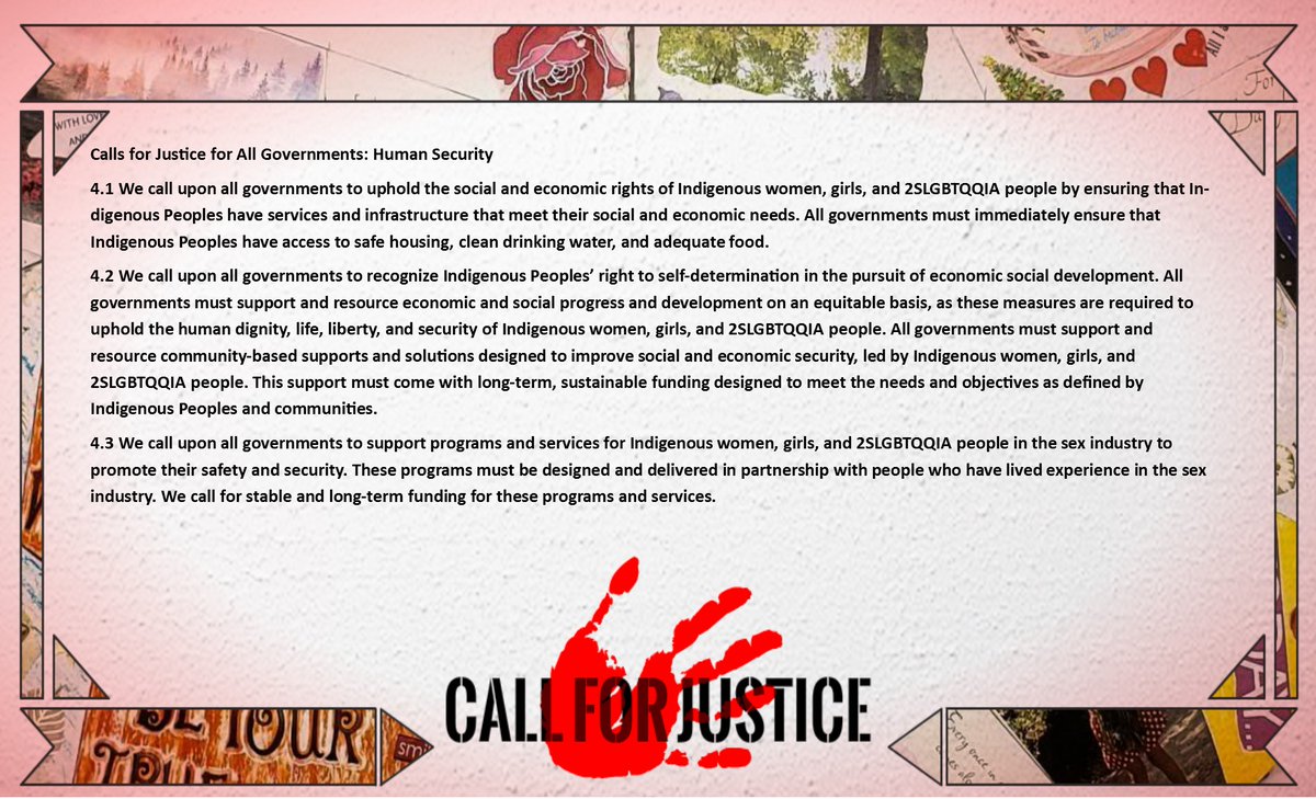 HamiltonJustice's tweet photo. Today is the fifth day of Sisters In Spirit's 21 day campaign. We are continuing to post the calls to justice from the Missing and Murdered Indigenous Women, Girls and Two Spirit Inquiry Report.

Calls For Justice For All Governments: Human Security
#MMIWG2S #sistersinspirit https://t.co/qll1kUXH5H