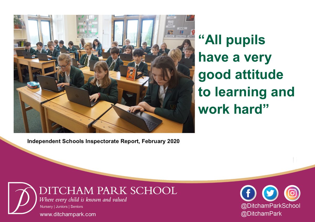 DitchamJuniors's tweet photo. ISI report highlight #8
Please take a stroll through the virtual tour on our website and call to discuss a Ditcham education for your child 01730 825659
#Nursery #Juniors #Seniors #EveryChildKnownAndValued #Nurturing #ConfidentPupils #STEAM #16Acres #FreshAir #OutdoorLearning https://t.co/axIfKhZlCm