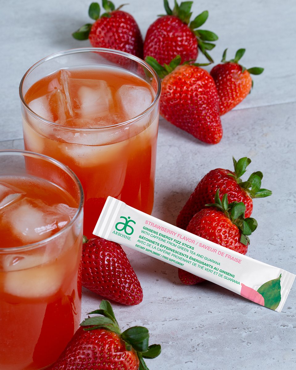 arbonne's tweet photo. What’s better than Strawberry Fizz in the summertime? Strawberry Fizz year-round! Drop a 🍓 if you’re excited to be able to enjoy this refreshing treat whenever the craving hits. https://t.co/RgbJmVndAs https://t.co/9lepc8FKFG