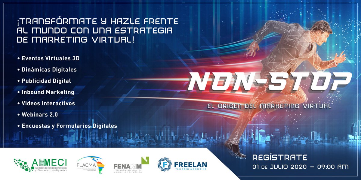 AMMECI_Mx's tweet photo. Faltan pocos días para Non-Stop, el evento de Marketing Virtual que acelerará tu transformación. La Asociación Mexicana de Ciudades Inteligentes (AMMECI) te invita. ¡Regístrate YA! https://t.co/rIqZFy6GTV #Ammeci #LatteMkt #MarketingVirtual #Marketing #Webinar https://t.co/vnVyrh6yxD