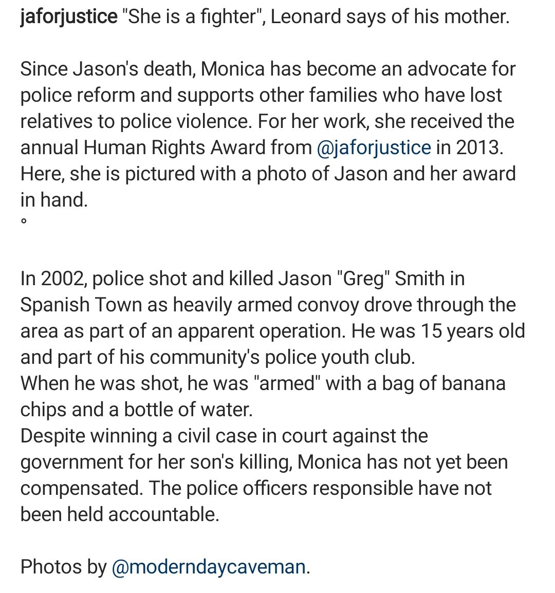 JAForJustice's tweet photo. Since Jason's death, Monica has become an advocate for police reform and supports other families who have lost relatives to #PoliceViolence in a #FamilySupportGroup managed by JFJ. 

7/8

#JasonSmith #MonicaWilliams #BrokenNotDestroyed https://t.co/ZM9peS0dDY