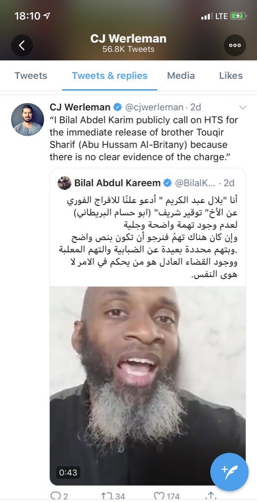 Oupsss ... that “British aid worker” is a Abu Husam Al Britani. Seen here retweeted by CJ is terrorist Bilal Abdul Kareem appealing to Al Qaeda to release him.