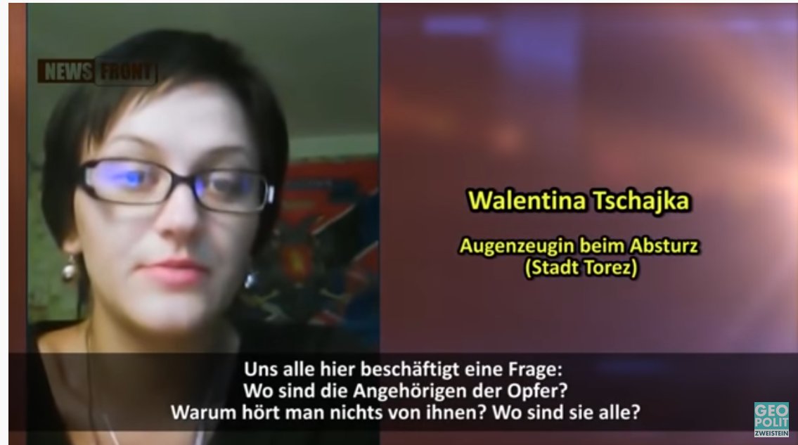In a particularly grotesque segment with NewsFront, Chaika also questioned why there were "no crying relatives of the victims on television" -- implying that the entire MH17 shootdown was a staged operation and the victims were long-dead and not actual passengers.