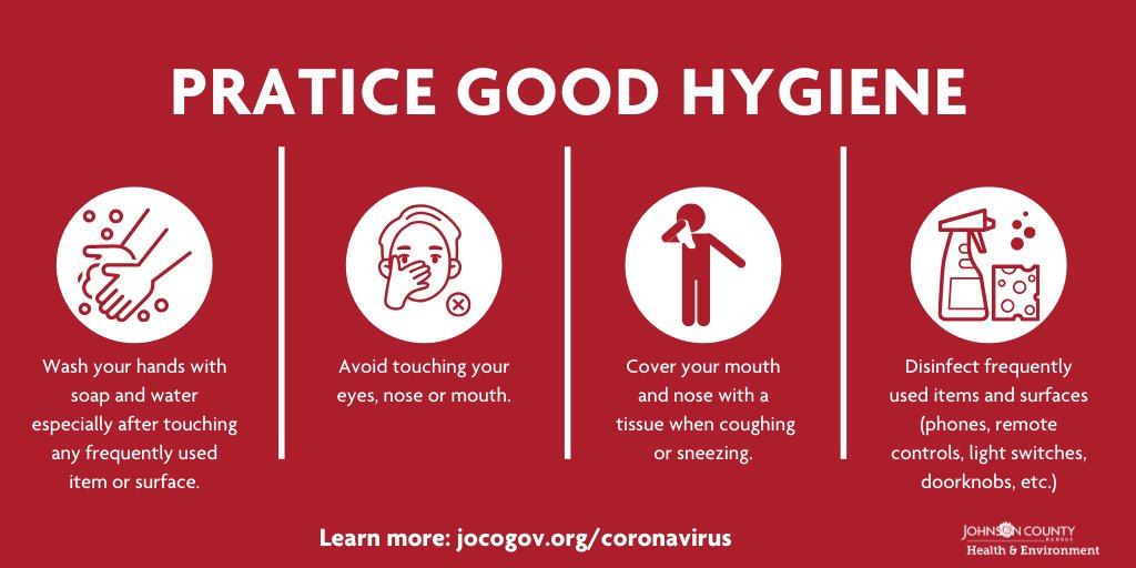 Johnson County is now averaging 40 new #COVID19 cases per day &amp; the average age of a new positive case is 36. Even if you are young, you’re at risk for coronavirus &amp; can expose others without knowing it. Remember to practice good hygiene &amp; wear a mask when out in public.