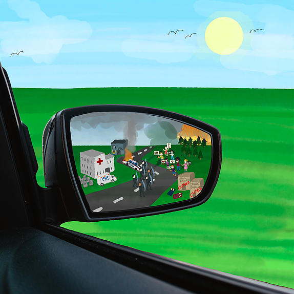 CreatethruCOVID's tweet photo. Time for a new #SpotlightontheArtist ! This piece is by Tharshuka Thangarasa, a resident at UofT. It is titled “Here’s to Hoping Hindsight is 2020”. What a powerful and creative depiction of this turbulent year of change. What is your reflection on it and 2020 in general? https://t.co/wJydQNmtok