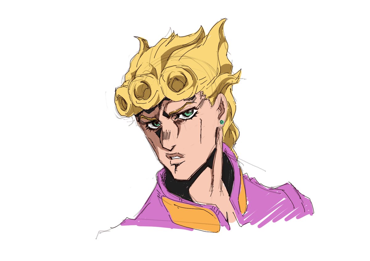 giorno giovanna 1boy solo male focus blonde hair green eyes jewelry earrings  illustration images