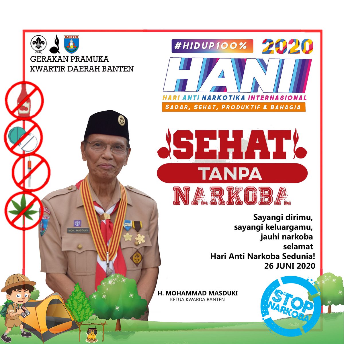 pramukabanten's tweet photo. Selamat hari Anti Narkoba Internasional Tahun 2020.
@group_kpb @GerakanPramuka @alambanten @INFOBNN https://t.co/gYKI0ws30G
