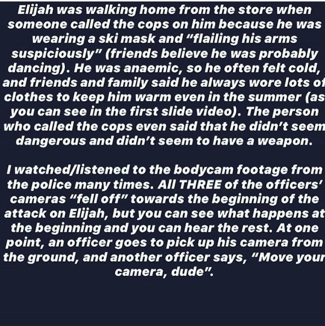 TROYCETV's tweet photo. I Know black issues are just a trend to some of y’all who wanna be “Woke” for retweets but Elijah needs more attention . He did not deserve this please share. #ElijahMcClain https://t.co/M22xf2PDxh