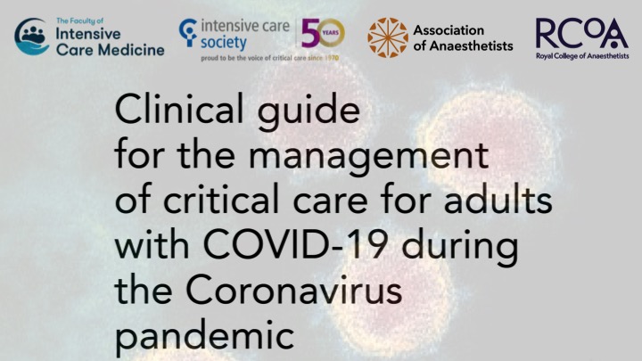 mike_grocott's tweet photo. PUBLISHED TODAY: updated FICM/ICS clinical guide for the management of critical care for adults with COVID-19 during the Coronavirus pandemic - latest updates on: dealing with surge, ventilation, Remdesivir, Dexamethasone and more... @FICMNews @ICS_updates
https://t.co/o1pohM5z3Q https://t.co/xq775Y7NHR