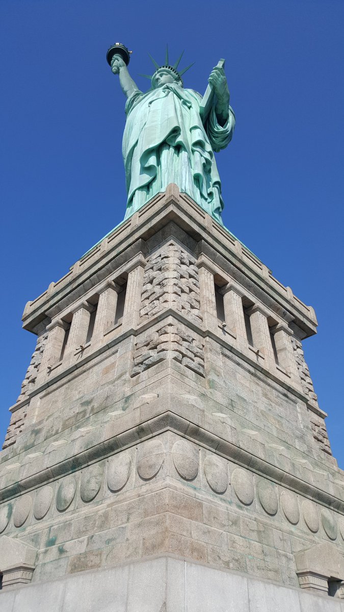 But don't forget the elevation! Fortunately, the BA trailhead is *slightly* lower than the top of the SK, by about the height of  @StatueEllisNPS (Including the pedestal), which is great! Our hiker can instantly knock off one statue, now he's only got fourteen and a half to go! 8/