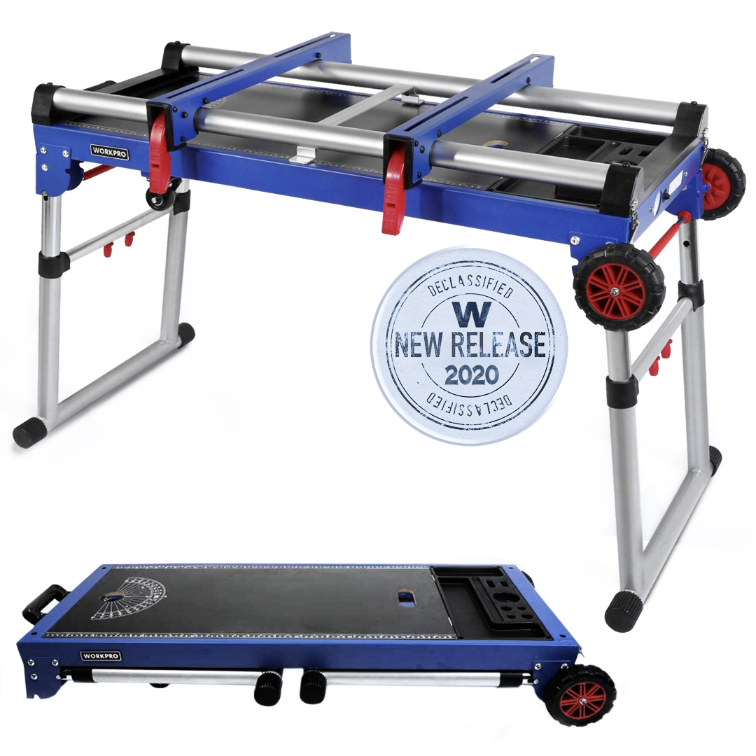 workpro_tools's tweet photo. #NewToolThursday
Introducing our 𝗡𝗘𝗪 4-in-1 Portable Workbench! Featuring a detachable miter saw stand, our bench folds &amp; rolls and adjusts to 3 different heights!
Learn More! https://t.co/LWFhlzInQd
⠀
#workprotools #buildabetterproject⠀
#foldingworkbench #workbench https://t.co/yVEnJNLxID