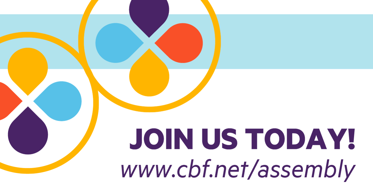 cbfinfo's tweet image. Couldn't be part of today's #cbfassembly activities but want to worship with us tonight? Visit cbf.net/assembly to register and tune in to worship with us live at 7 p.m. Eastern!