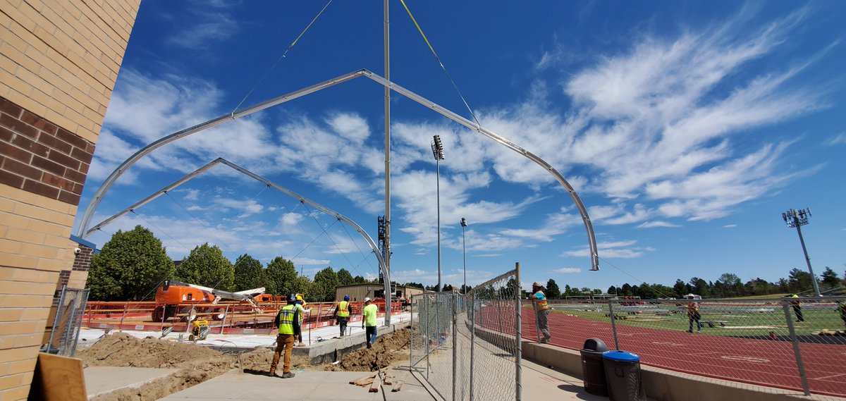 Today, GH Phipps hit a milestone on Regis Jesuit High School pool building replacement. With the help of <a href="/RMSCraneRigging/">RMS Cranes</a> and <a href="/SprungCorporate/">Sprung Structures</a>  the eight trusses were set in place. Way to go team! #webuildCO #construction <a href="/RegisJesuitHS/">Regis Jesuit HS</a>