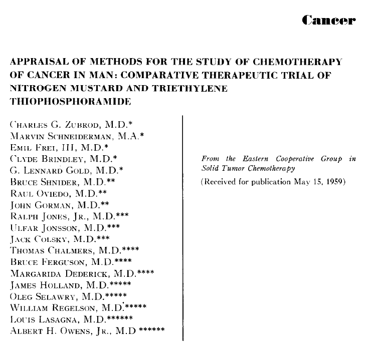 1960: Zubrod et al. introduced simpler 6-point Eastern Cooperative Oncology Group (ECOG) PS scale [0 (fully active) to 5 (dead)] as one of 15 standardized assessments for all ECOG multicenter clinical trials /4