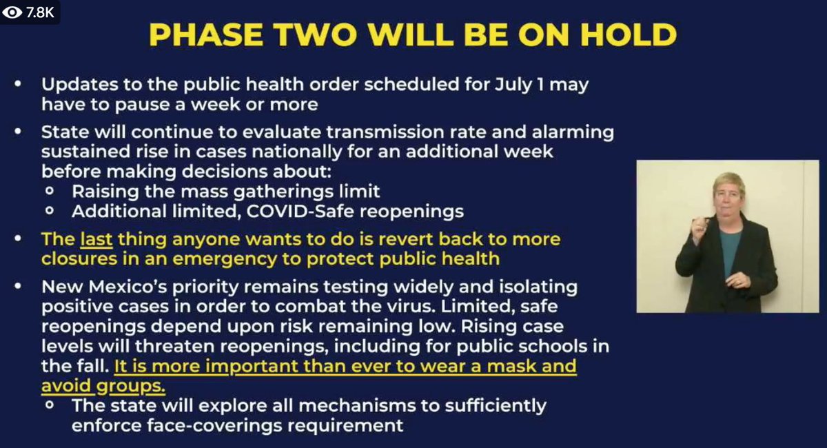 New Mexico Phase 2 is on hold. That means, for now, the tentative changes on July 1 aren't on pace.